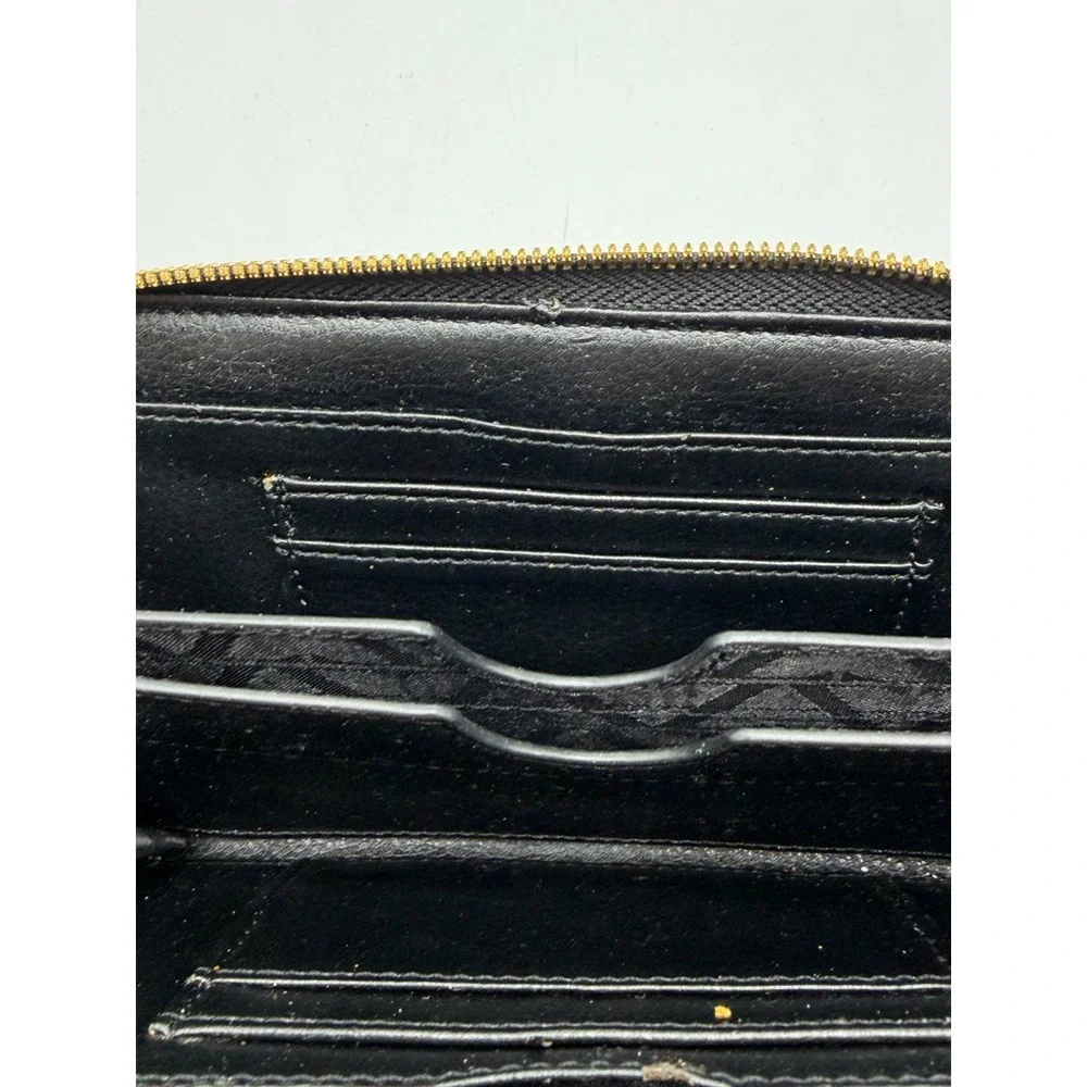 ZAC Zac Posen Metallic Snake Embossed Bow Zip Around Wristlet Wallet AS IS